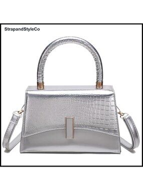 Small PU Leather Crossbody Satchel Mini Purse Adjustable Strap